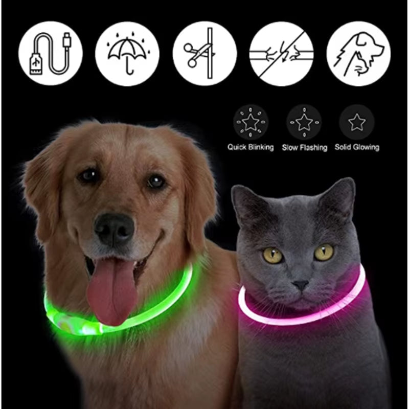 Collar LED Recargable para Perros