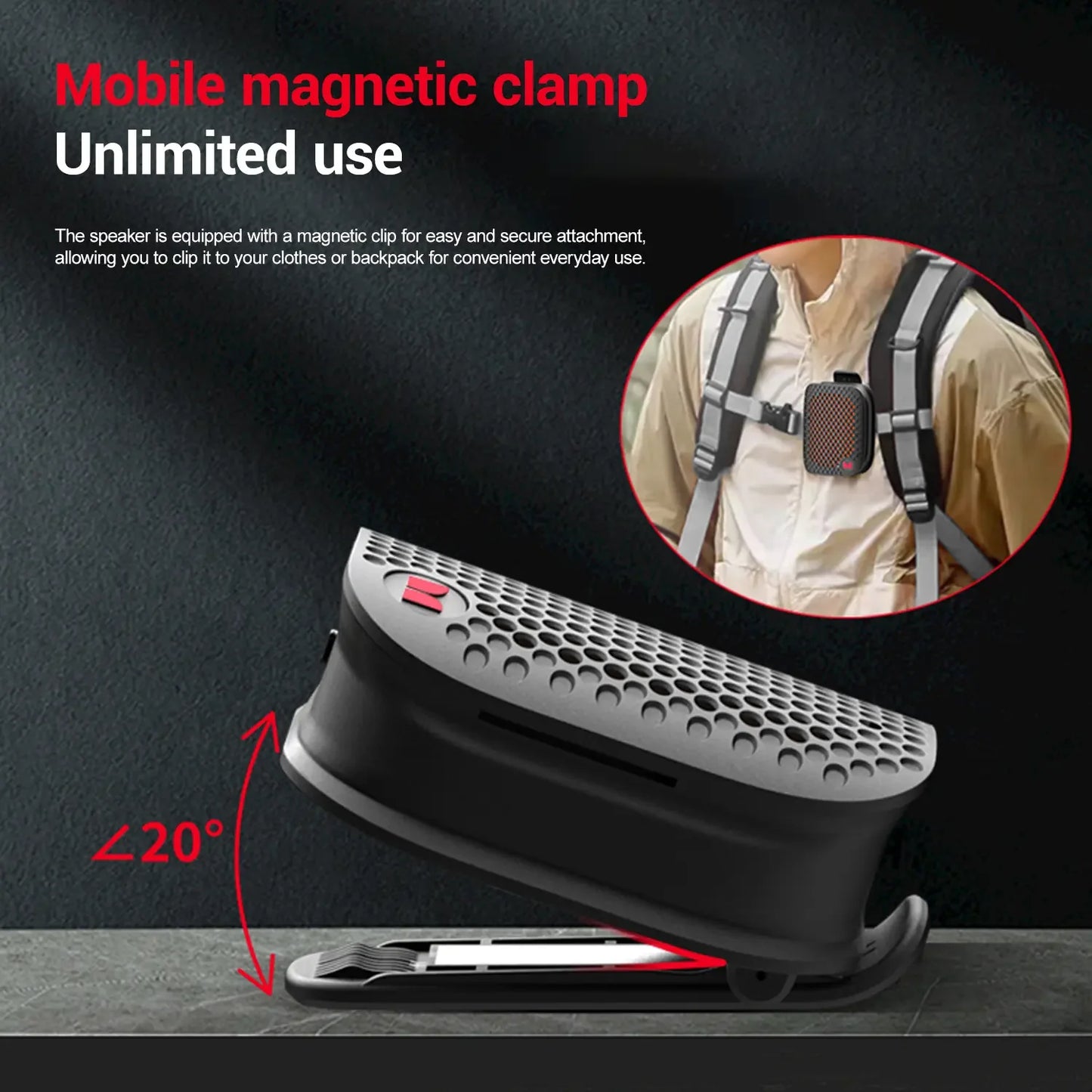 MONSTER M3 Portable Bluetooth Speaker, TWS Stereo Sound, IPX7 Waterproof, Magnetic Clip-On Wearable Speaker, Ultra-Portable 80G Wireless Speaker for Outdoor, Travel, Camping & Work - 2026 Deals for You Days