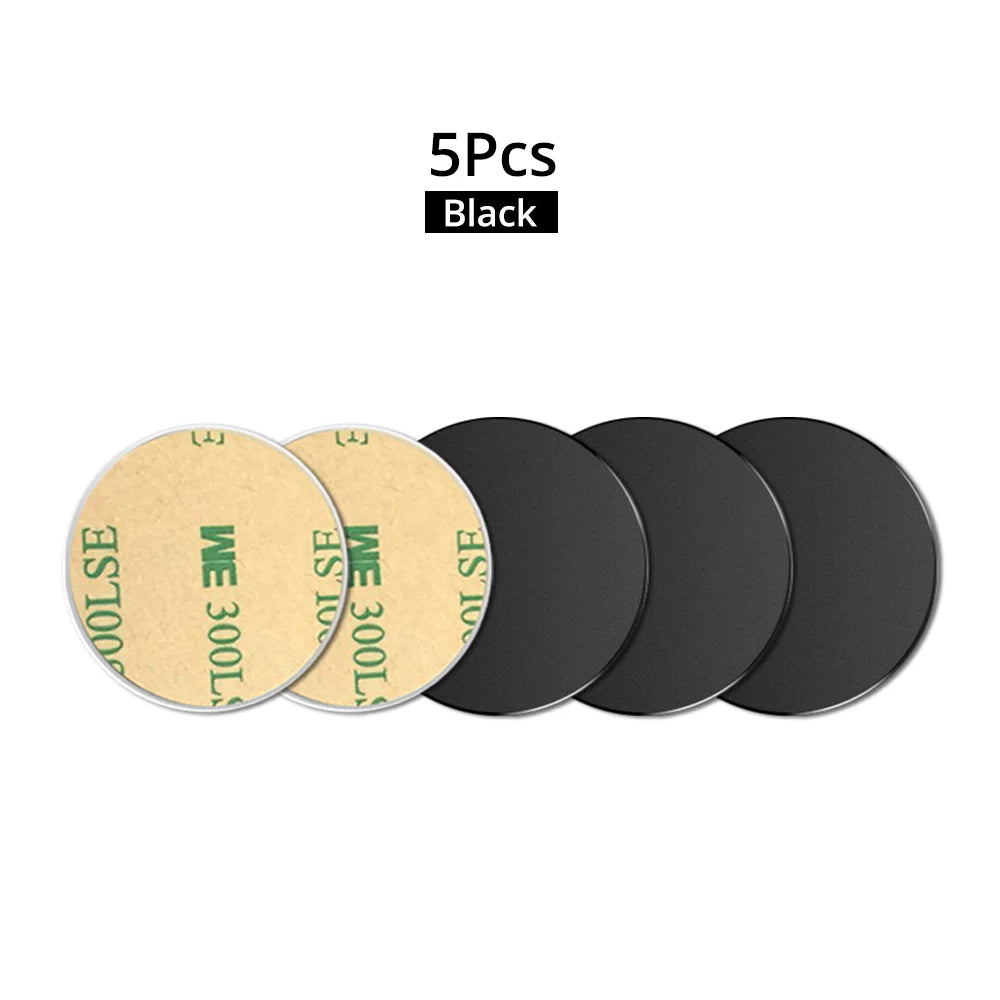 FONKEN 1/5Pcs Thin Metal Plate for Magnetic Car Phone Holder Iron Sheet Sticker Disk for Magnet Phone Stand Mount round Retangle
