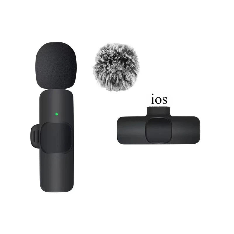 2.4G Wireless Lavalier Microphone Portable Audio Video Recording Mini Mic for Iphone Android Live Broadcast Gaming Phone